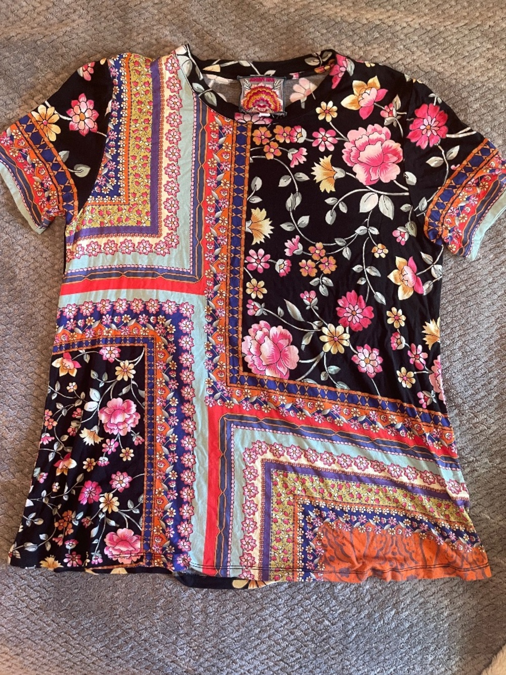 Johnny Was Lookout Favorite Swing Tee T-Shirt Top medium